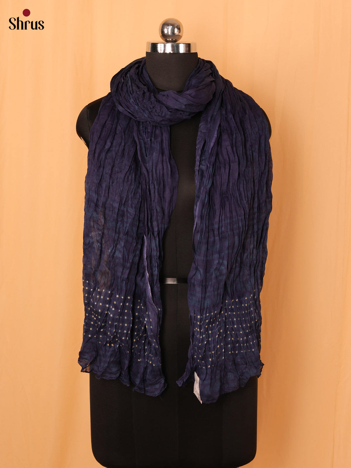 Blue Bandhani Cotton Dupatta - Shop on Shrus.com