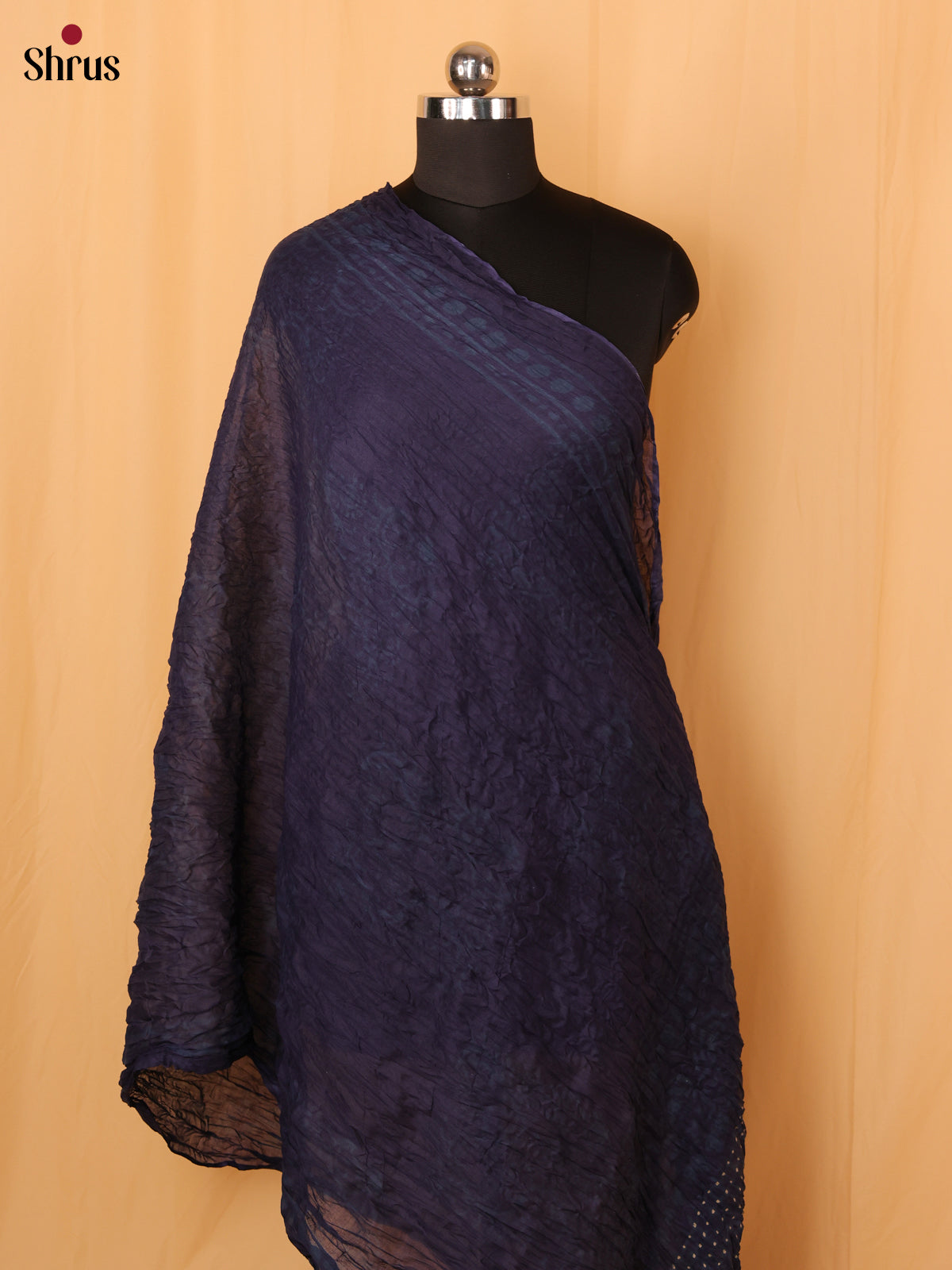 Blue Bandhani Cotton Dupatta - Shop on Shrus.com