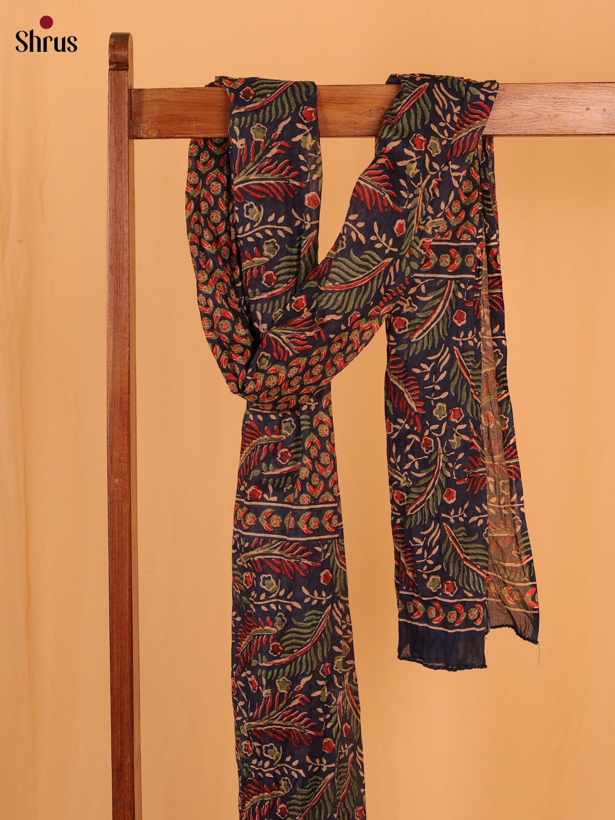 Blue Floral Print Cotton Dupatta - Shop on Shrus.com