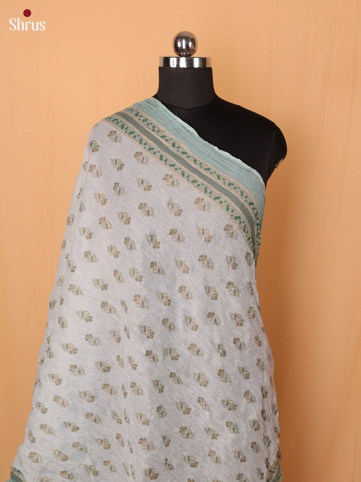 Blue Floral Print Cotton Dupatta - Shop on Shrus.com