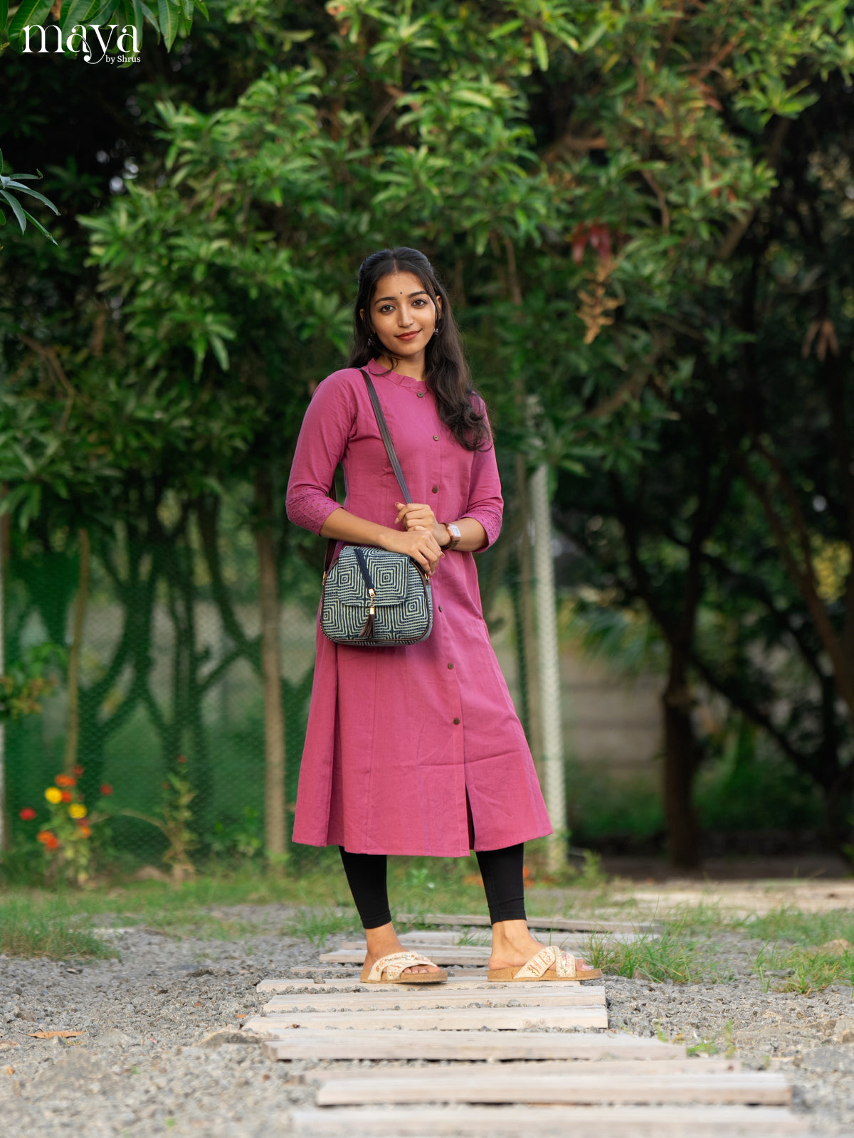 Solid Pink Cotton Kurti - Shop on Shrus.com