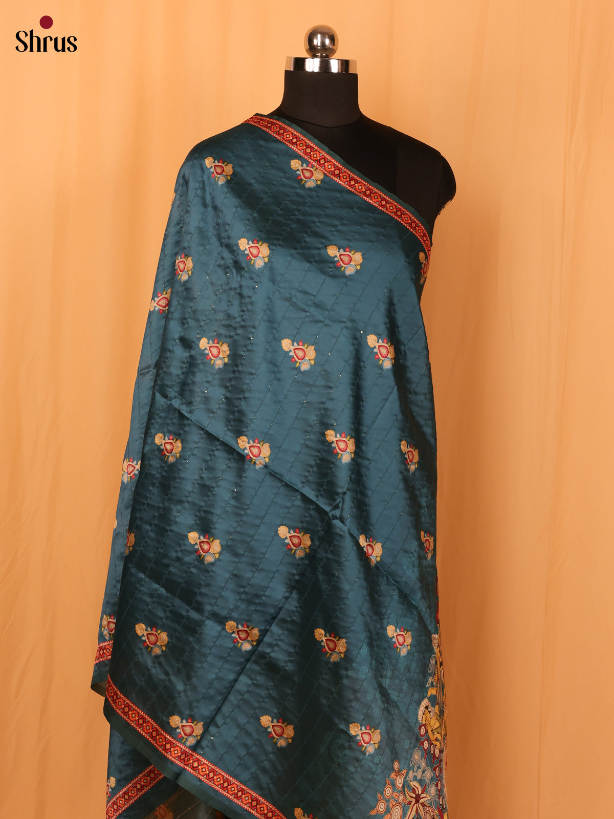 Blue Digitial Print Semi Silk Dupatta - MCL28081 - Shop on Shrus.com