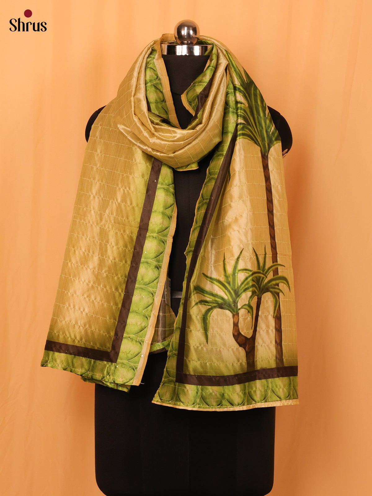 Green Digital Print Semi Silk Dupatta - MCL28084 - Shop on Shrus.com