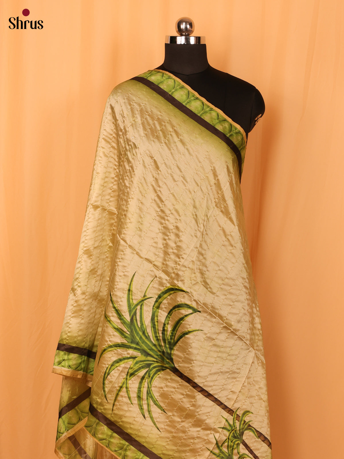 Green Digital Print Semi Silk Dupatta - MCL28084 - Shop on Shrus.com