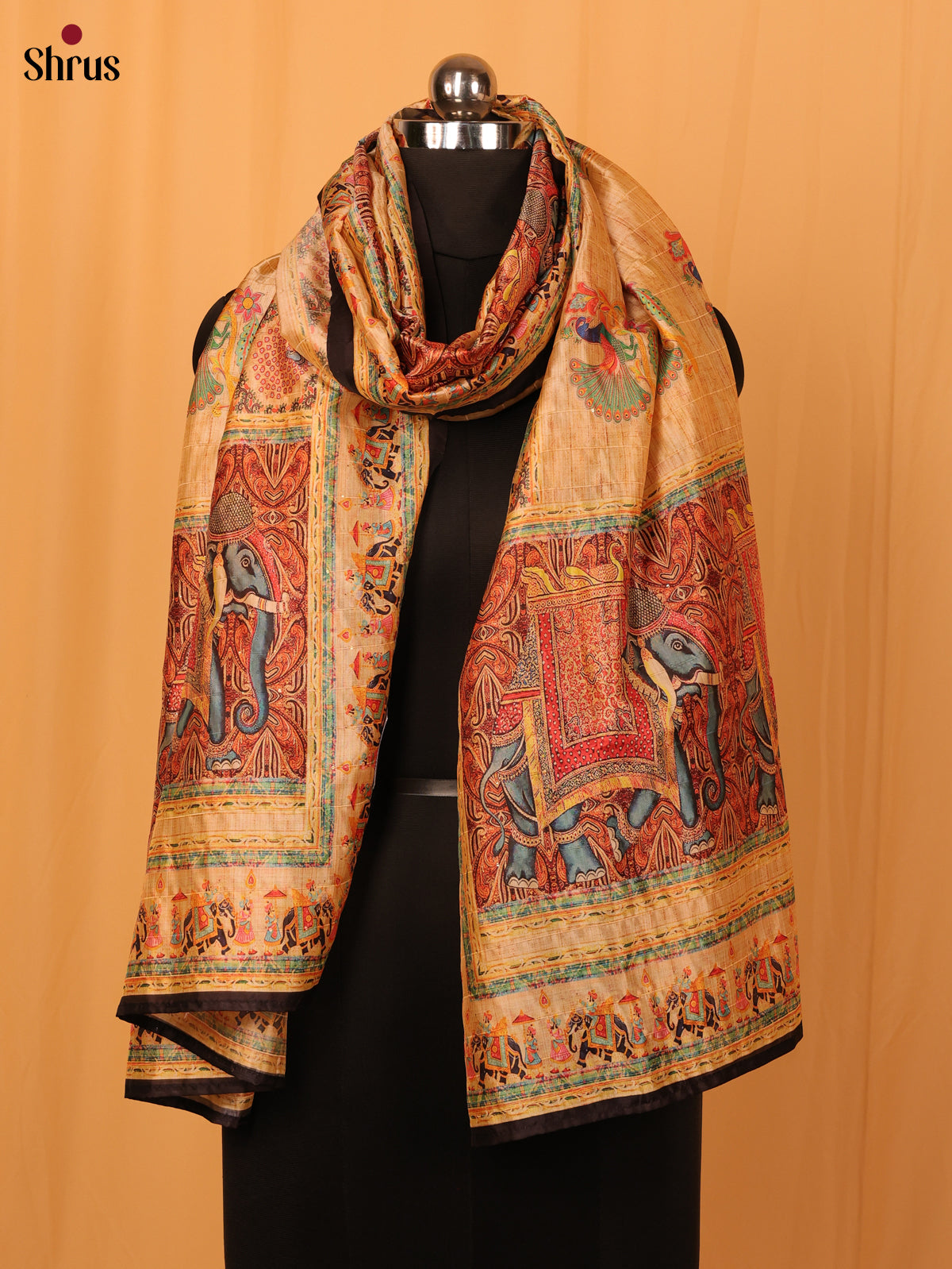 Multi colour Digital Print Semi Silk Dupatta - MCL28092 - Shop on Shrus.com