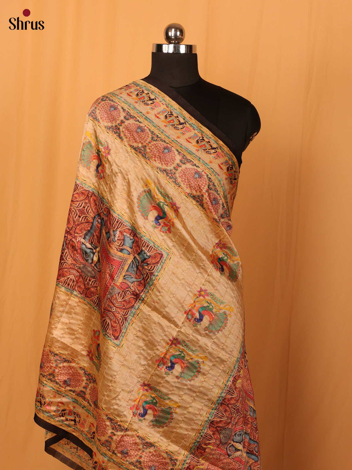 Multi colour Digital Print Semi Silk Dupatta - MCL28092 - Shop on Shrus.com