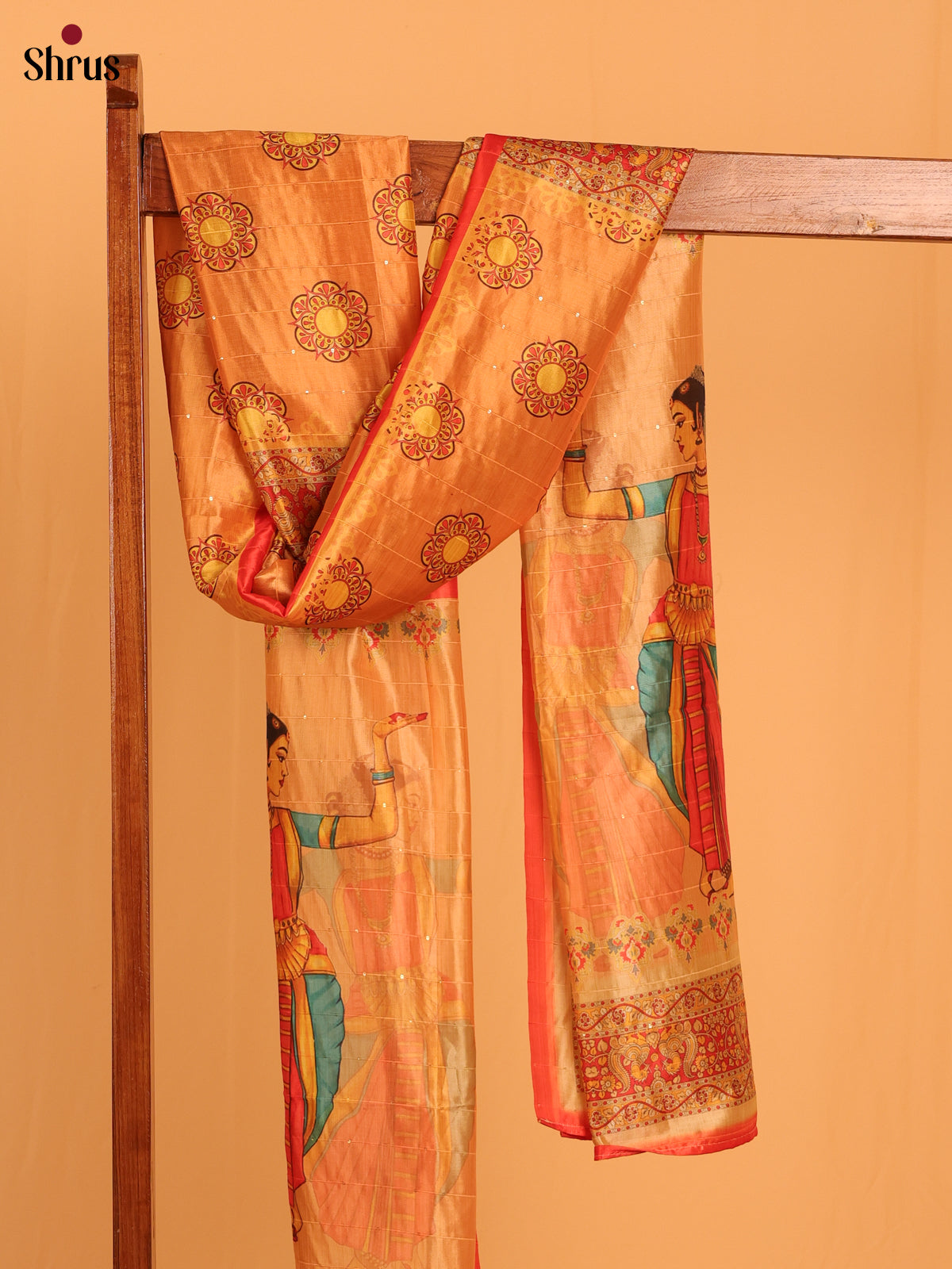 Beige Digital print Semi Silk Dupatta - MCL28095 - Shop on Shrus.com
