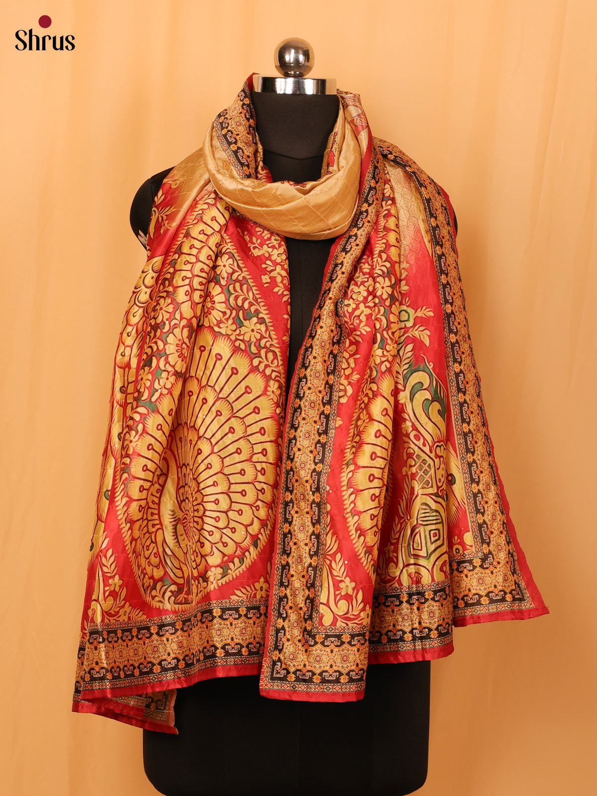 Multi colour Digital Print Semi Silk Dupatta - MCL28098 - Shop on Shrus.com