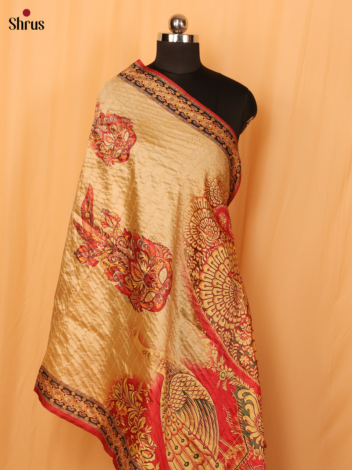 Multi colour Digital Print Semi Silk Dupatta - MCL28098 - Shop on Shrus.com