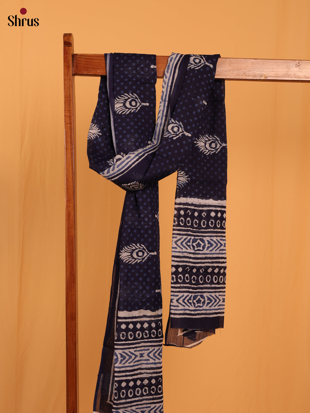 Blue Jaipuri Print Cotton Dupatta -MCL28130 - Shop on Shrus.com