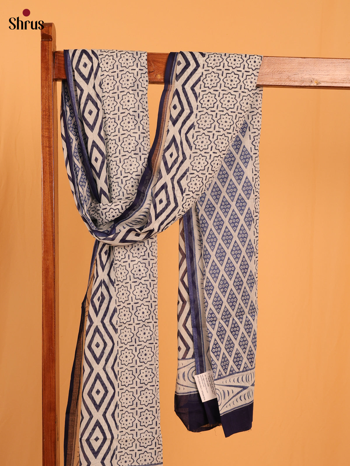 Blue Jaipuri Print Cotton Dupatta - MCL28132 - Shop on Shrus.com