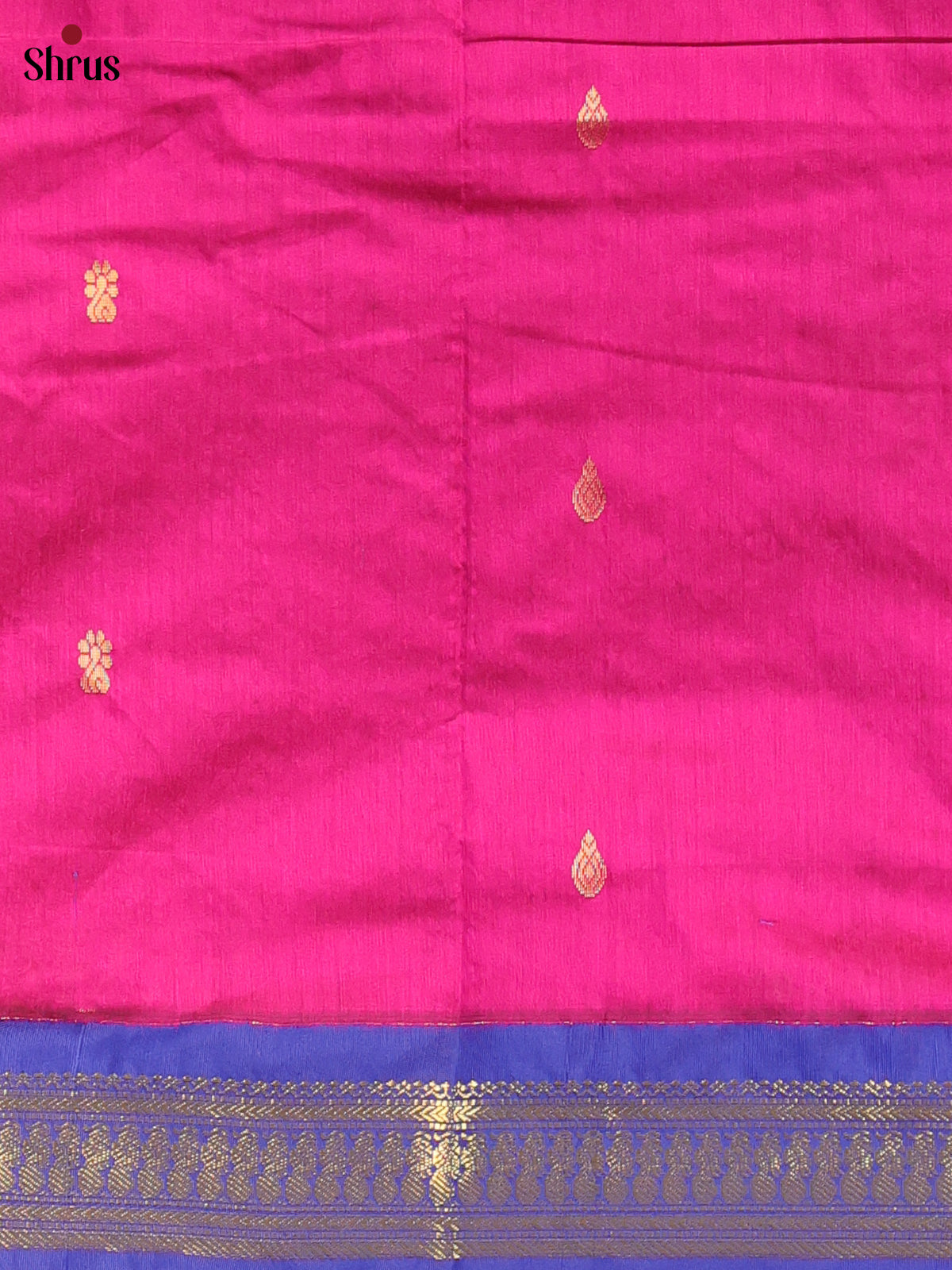 Majenta Pink & Blue - Kalyani Cotton unstitched Top & Dupatta- MDA10005 - Shop on Shrus.com