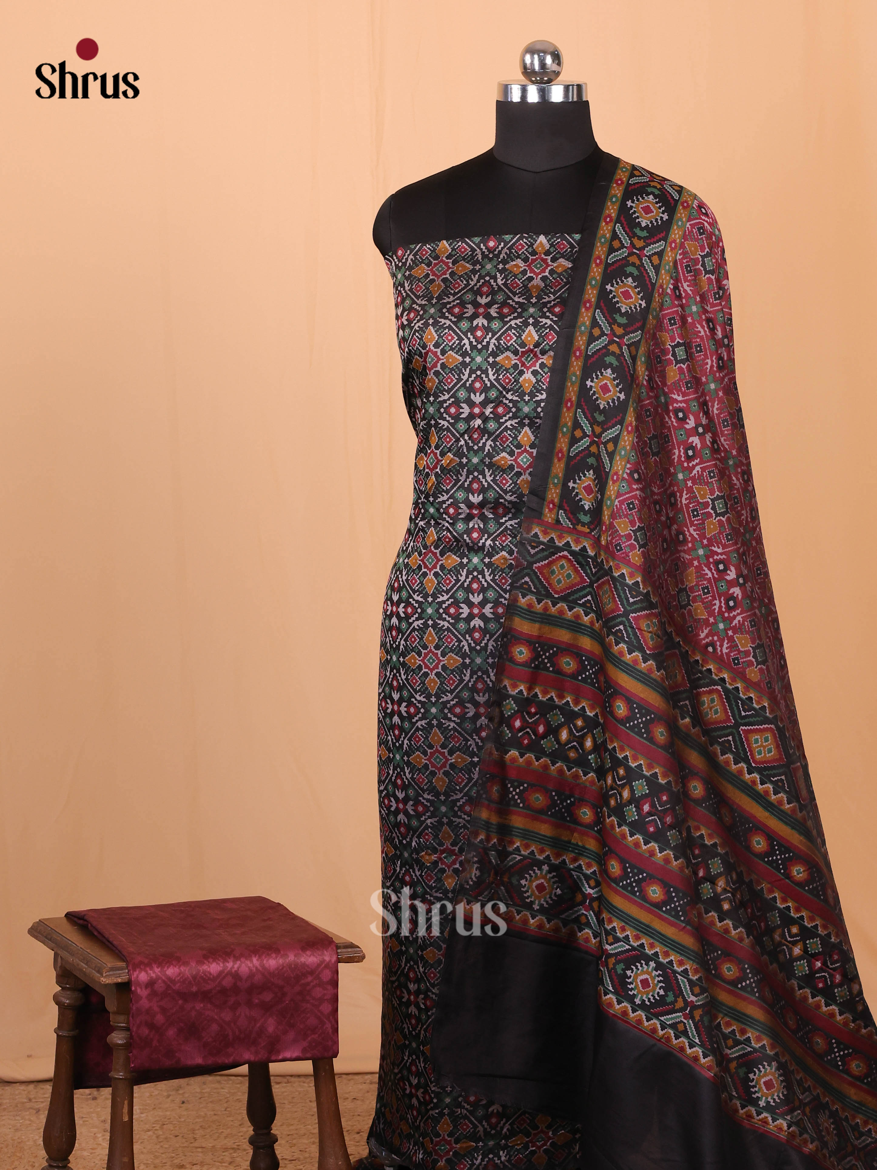 Black & Brown - semi patola salwar - Shop on Shrus.com