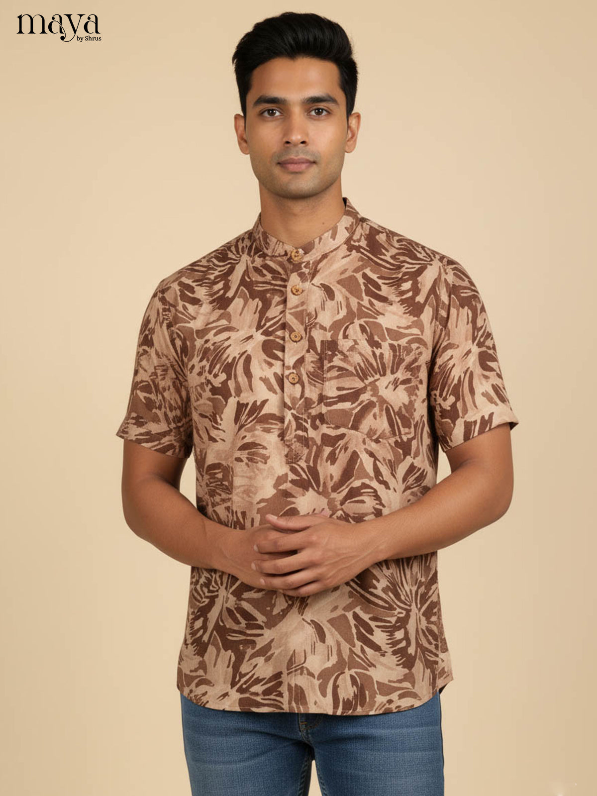 Light Brown - Readymade Mens Kurta - Shop on Shrus.com