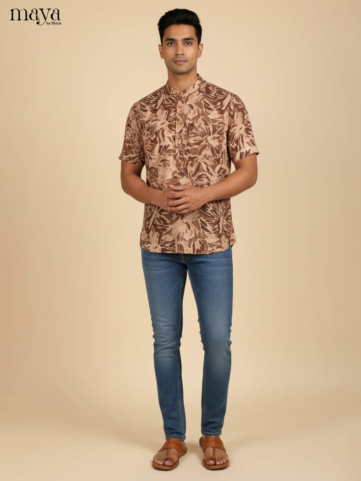 Light Brown - Readymade Mens Kurta - Shop on Shrus.com