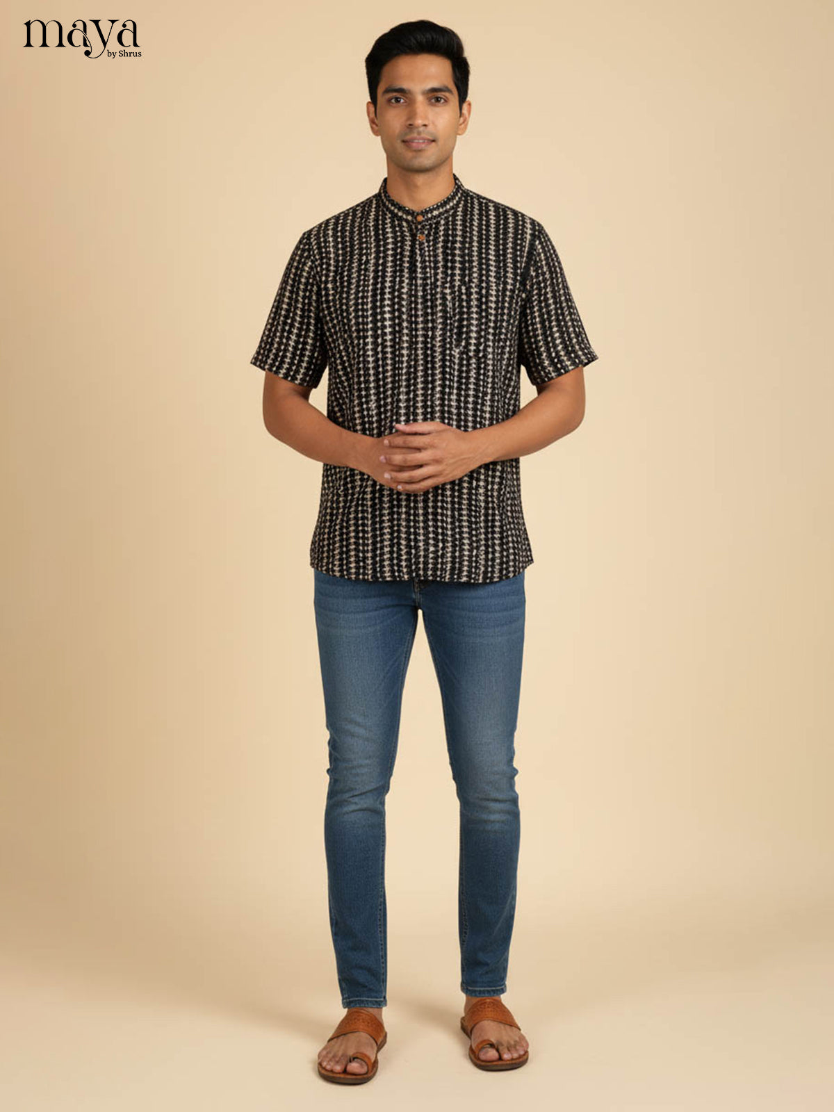 Black - Readymade Mens Kurta - Shop on Shrus.com