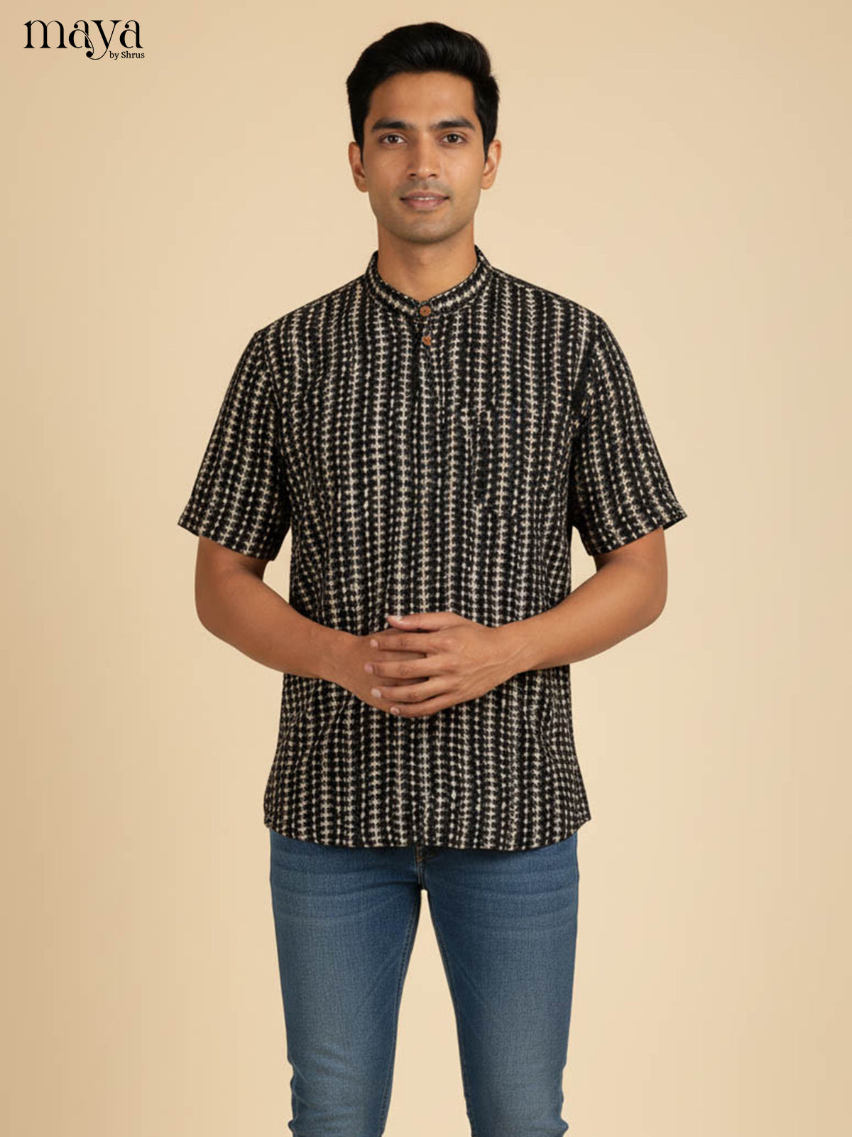 Black - Readymade Mens Kurta - Shop on Shrus.com