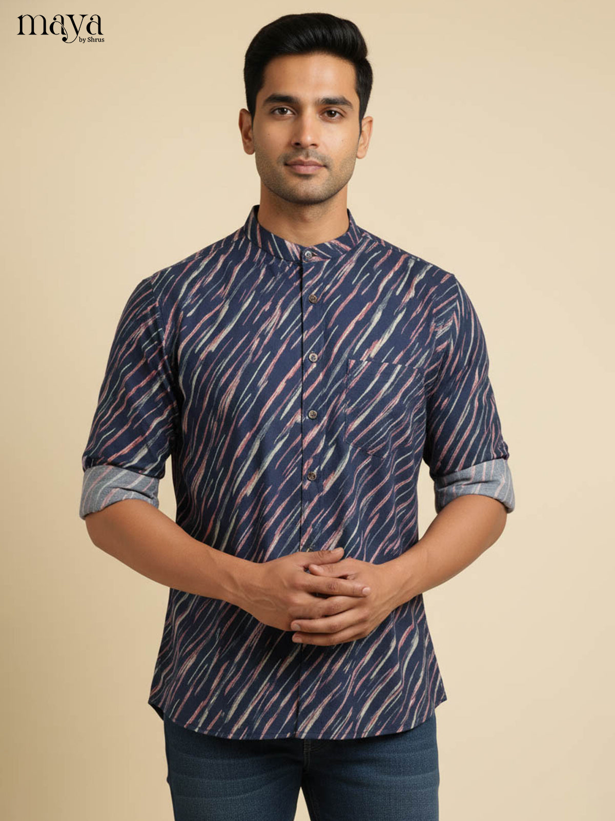 Blue - Readymade Mens Kurta - Shop on Shrus.com