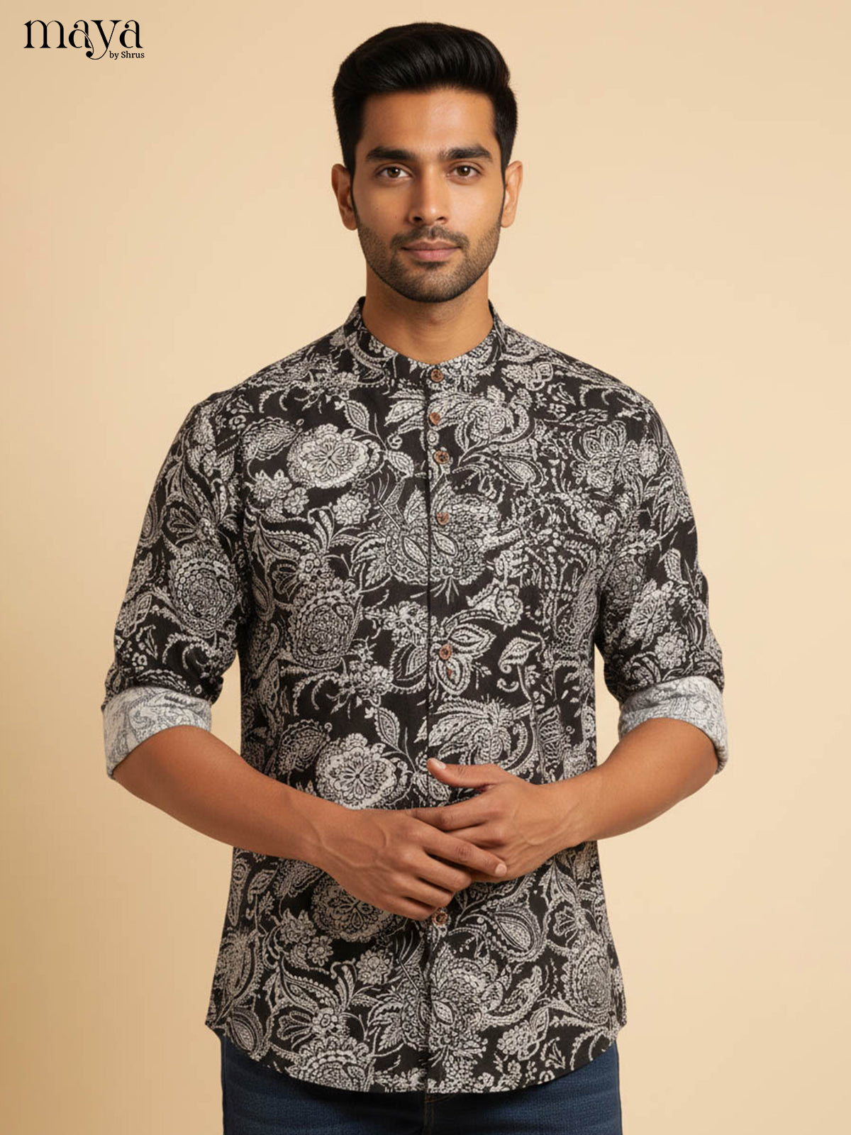 Black - Readymade Mens Kurta - Shop on Shrus.com