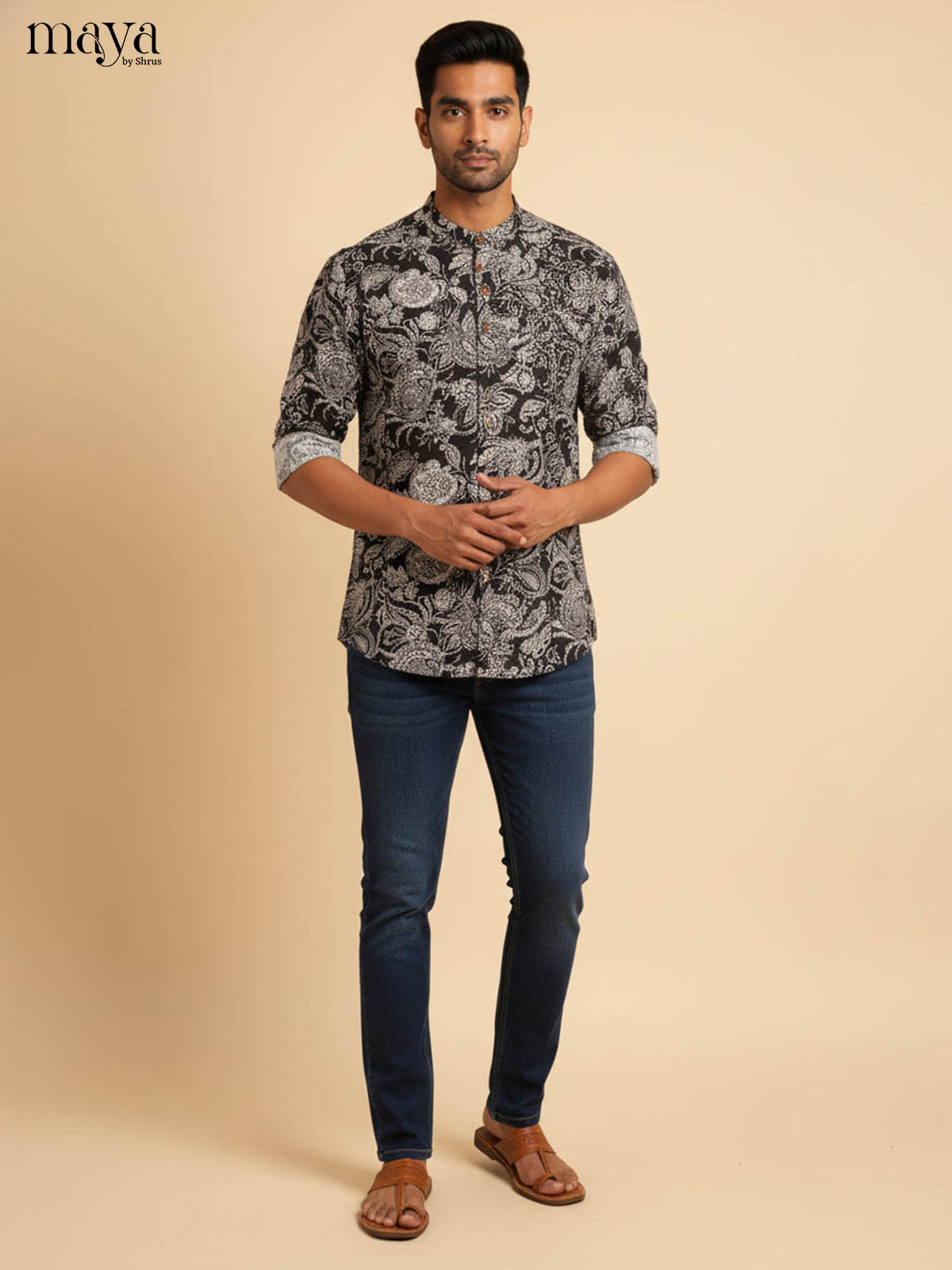 Black - Readymade Mens Kurta - Shop on Shrus.com