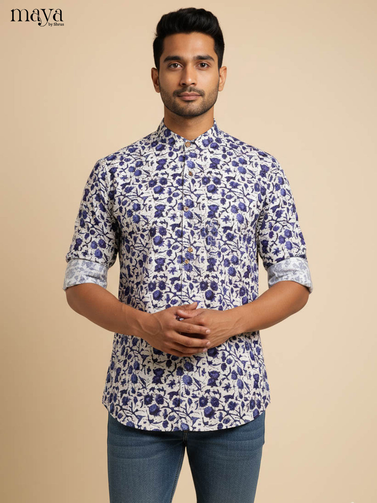 White & Blue - Readymade Mens Kurta - Shop on Shrus.com