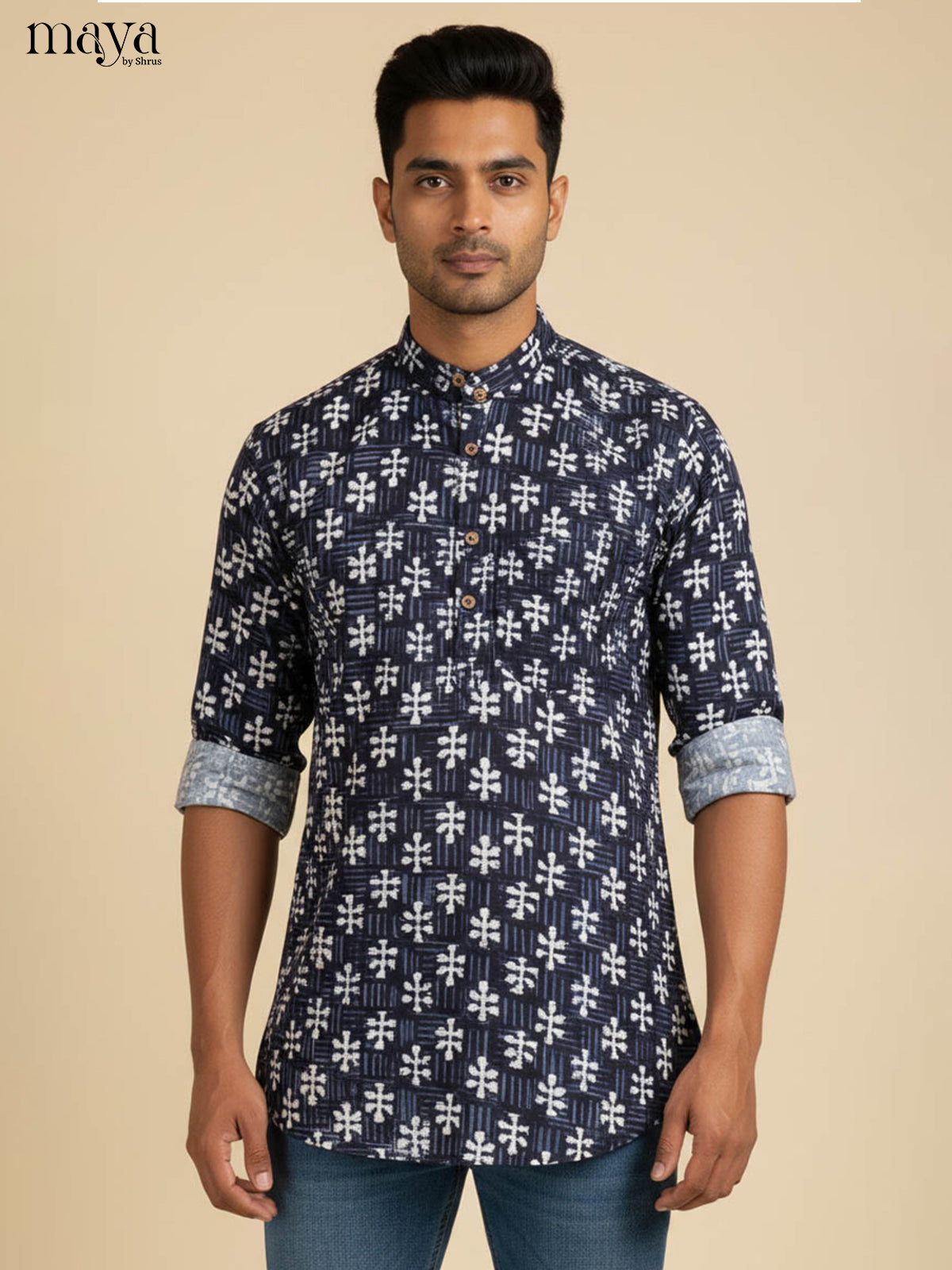 Blue - Readymade Mens Kurta - Shop on Shrus.com
