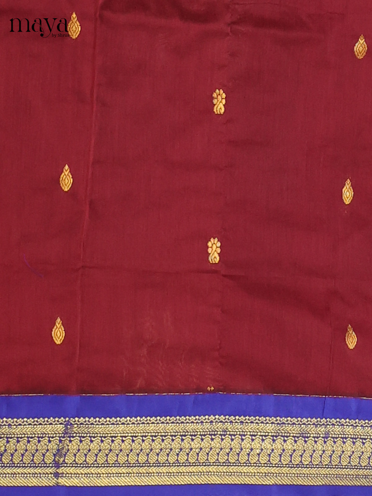 Maroon & Royal Blue - Kalyani Cotton unstitched Top & Dupatta - MDB20030 - Shop on Shrus.com