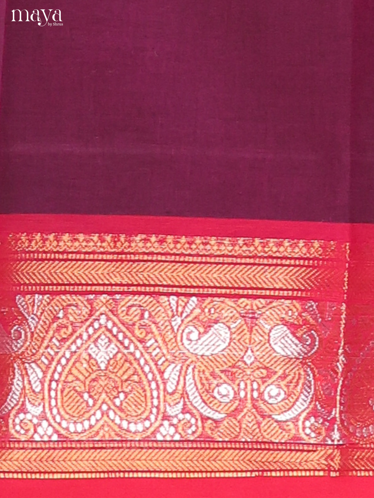 Purple & Pink Chettinad Cotton Unstitched Top & Dupatta - MDB24011 - Shop on Shrus.com