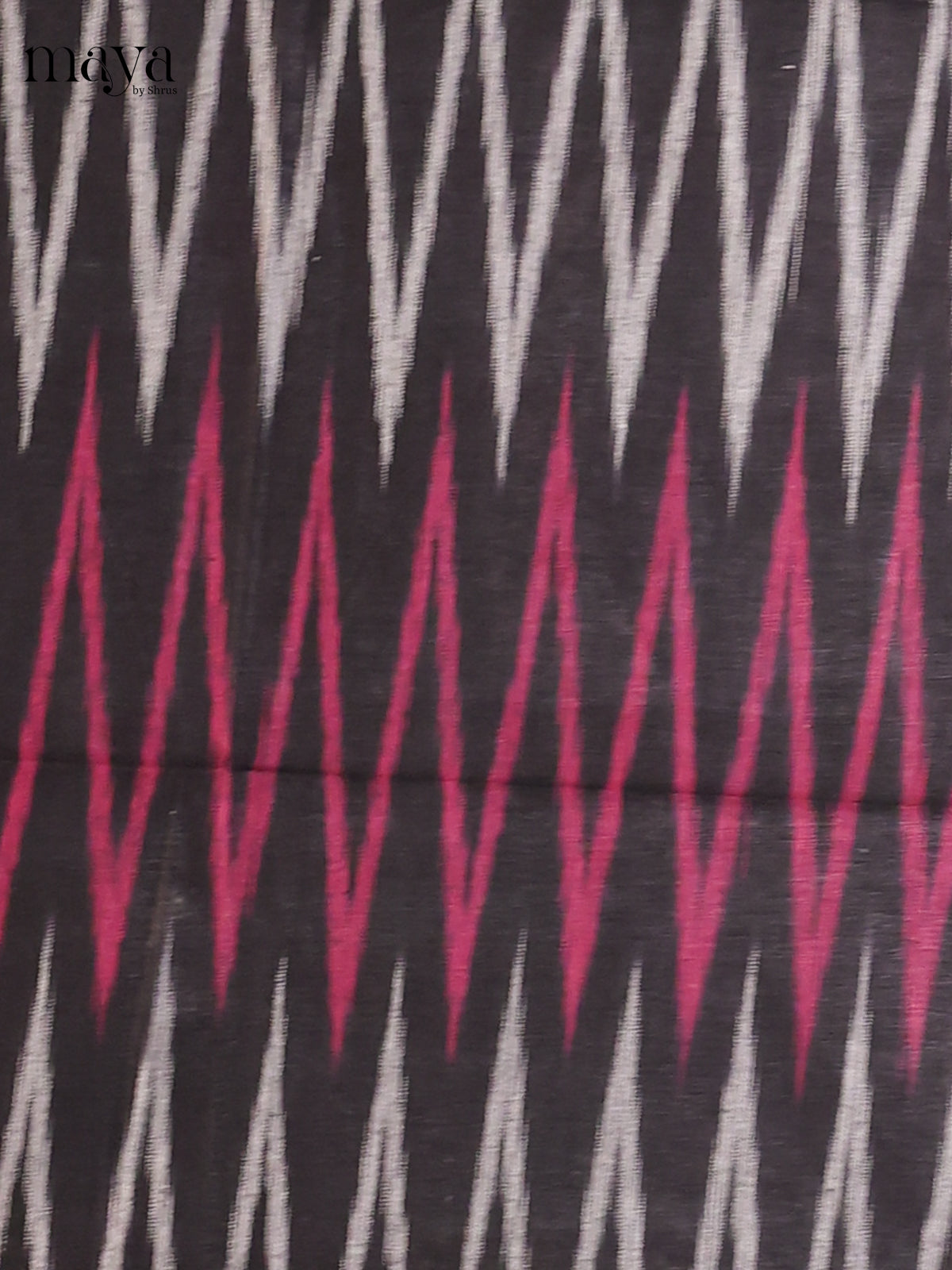 Grey & Black - Ikkat Cotton Unstitched Material Top, Bottom & Dupatta - MDB27002 - Shop on Shrus.com