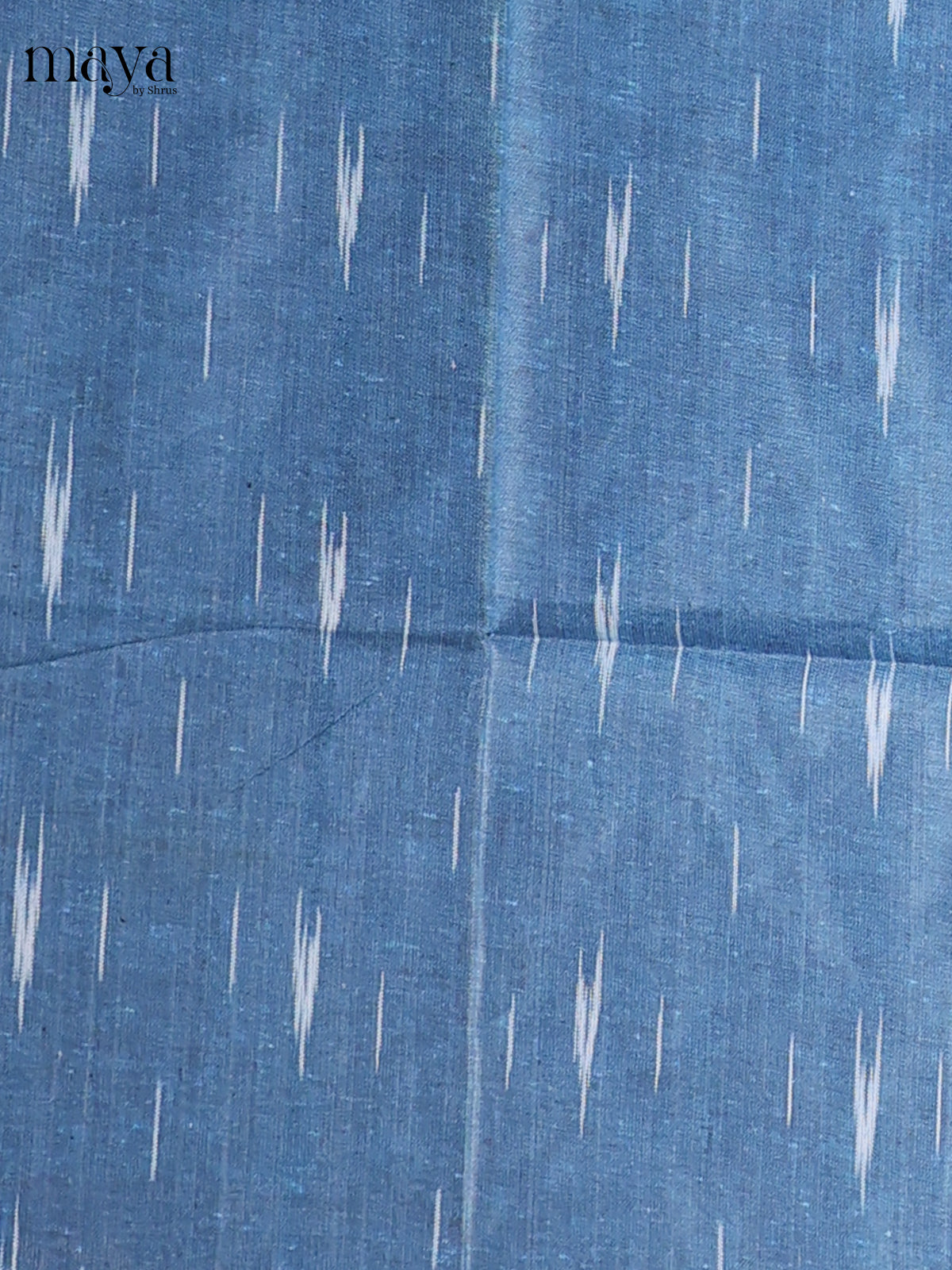 peacock blue & ice blue - Ikkat Cotton Unstitched Material Top, Bottom & Dupatta - MDB27005 - Shop on Shrus.com