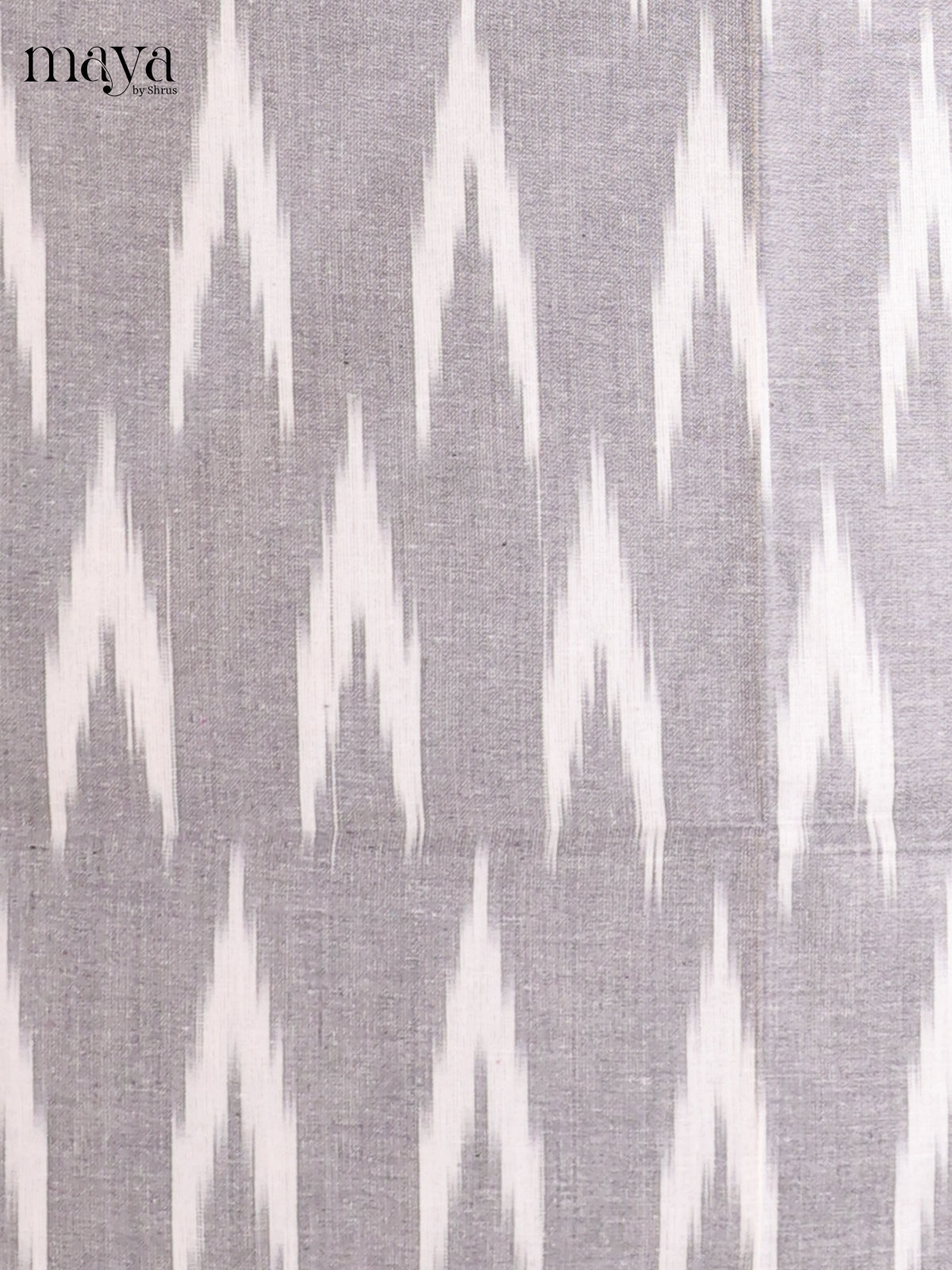 Grey with white - Ikkat Cotton Unstitched Material Top, Bottom & Dupatta - MDB27006 - Shop on Shrus.com