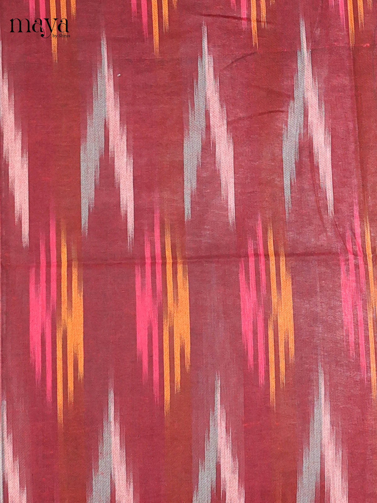 Maroon & light red - Ikkat Cotton Unstitched Material Top, Bottom & Dupatta - MDB27011 - Shop on Shrus.com