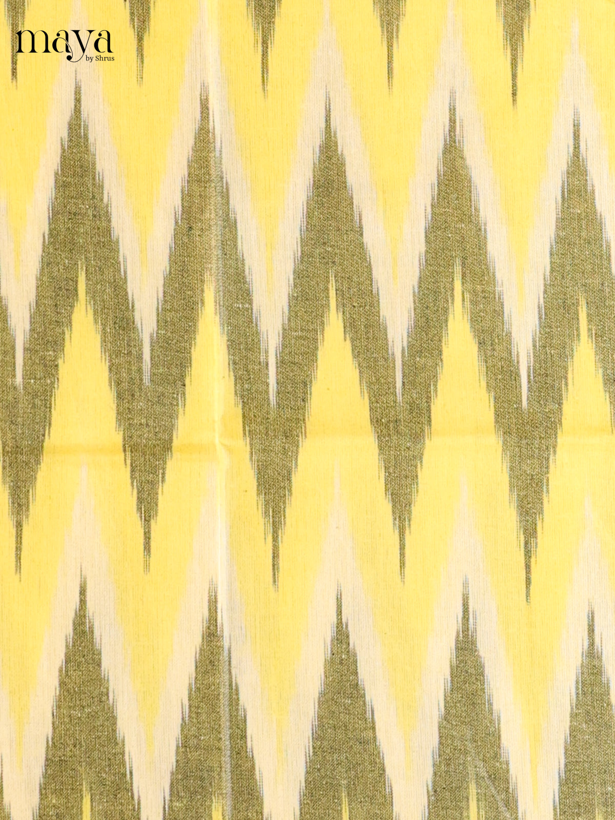 Bright yellow & pastel yellow - Ikkat Cotton Unstitched Material Top, Bottom & Dupatta - MDB27015 - Shop on Shrus.com