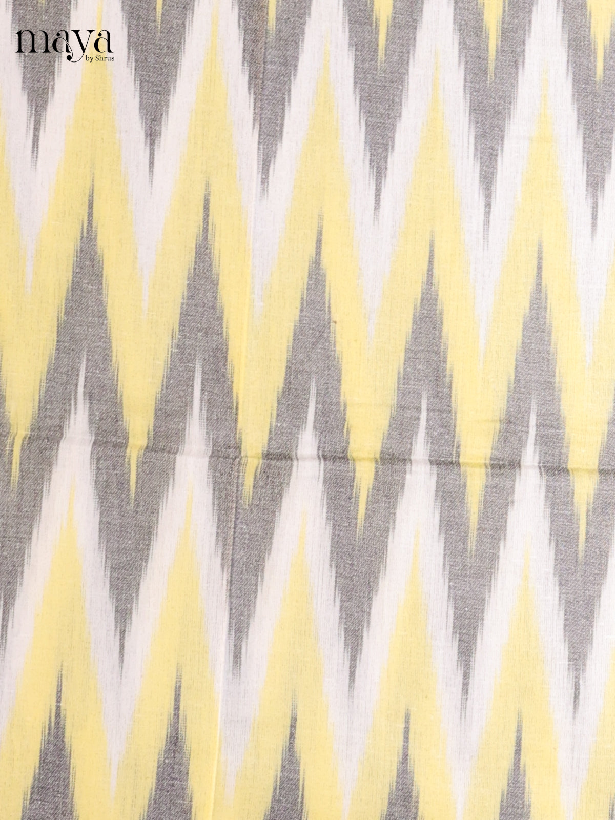 Yellow & Grey - Ikkat Cotton Unstitched Material Top, Bottom & Dupatta - MDB27019 - Shop on Shrus.com