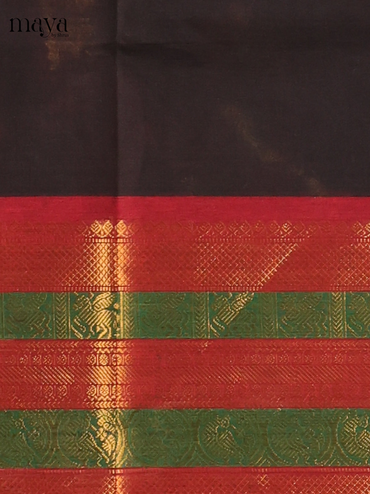 Black with Red - Chettinad Cotton Unstitched Top & Dupatta - MDC06006 - Shop on Shrus.com