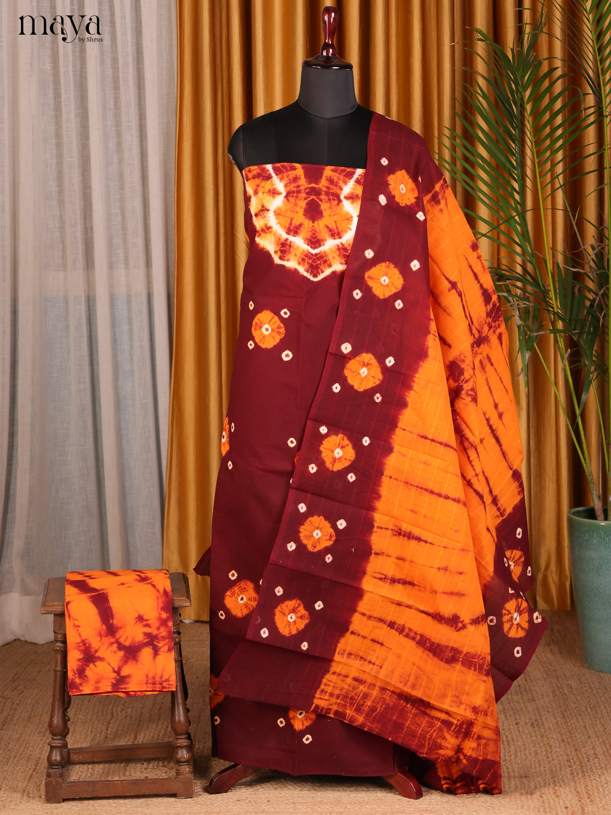 Maroon & Mustard - Shibori Salwar - Shop on Shrus.com