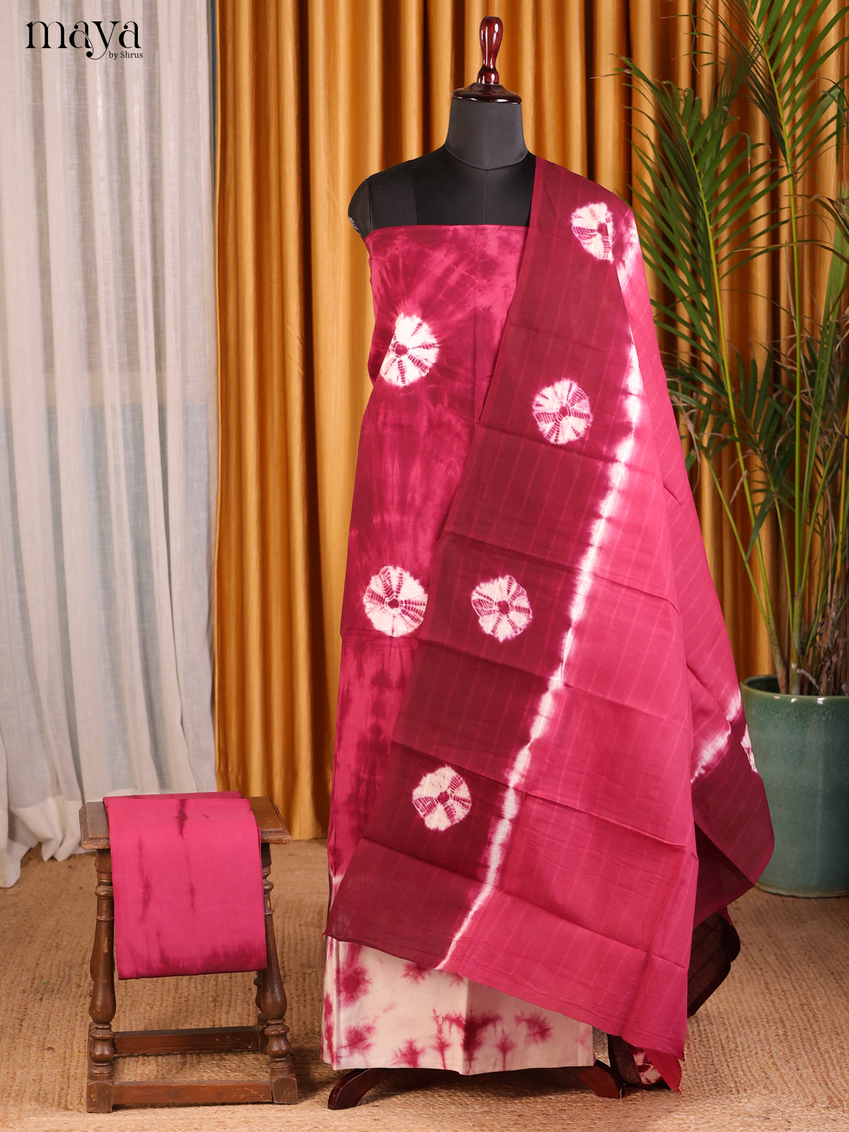 Pink & Maroon - Shibori Salwar - Shop on Shrus.com