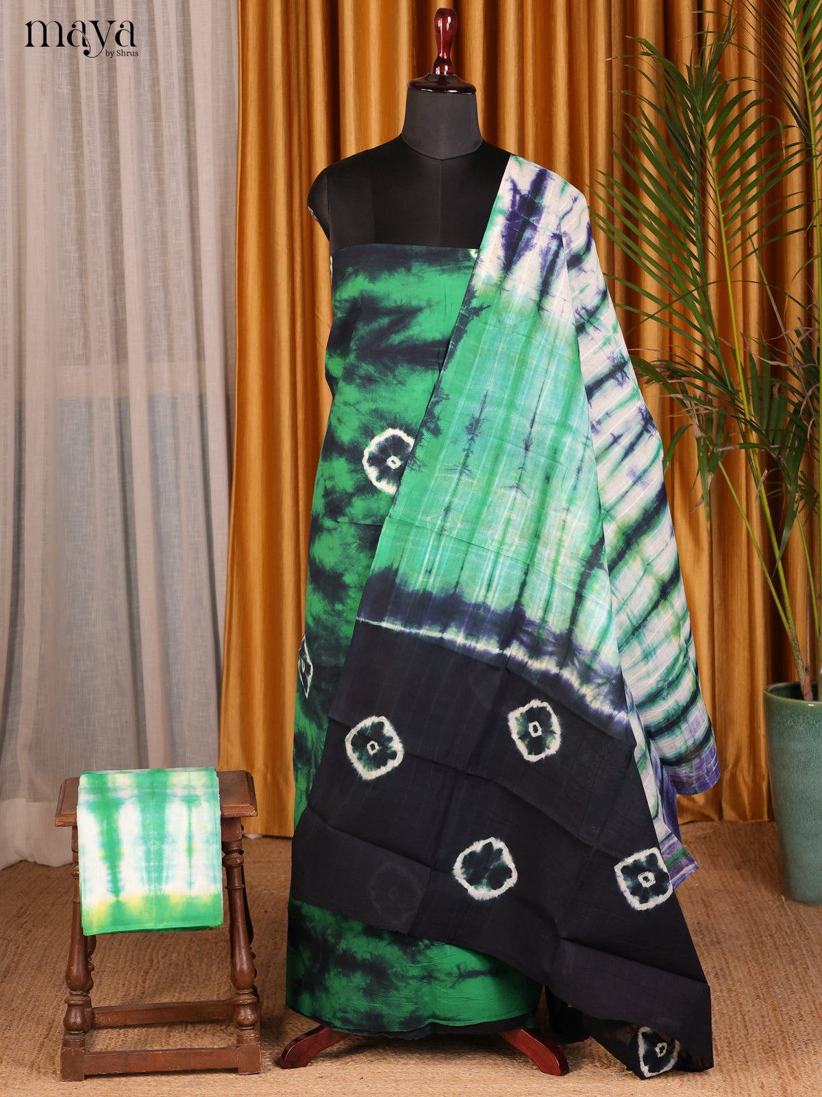 Green & Black - Shibori Salwar - Shop on Shrus.com