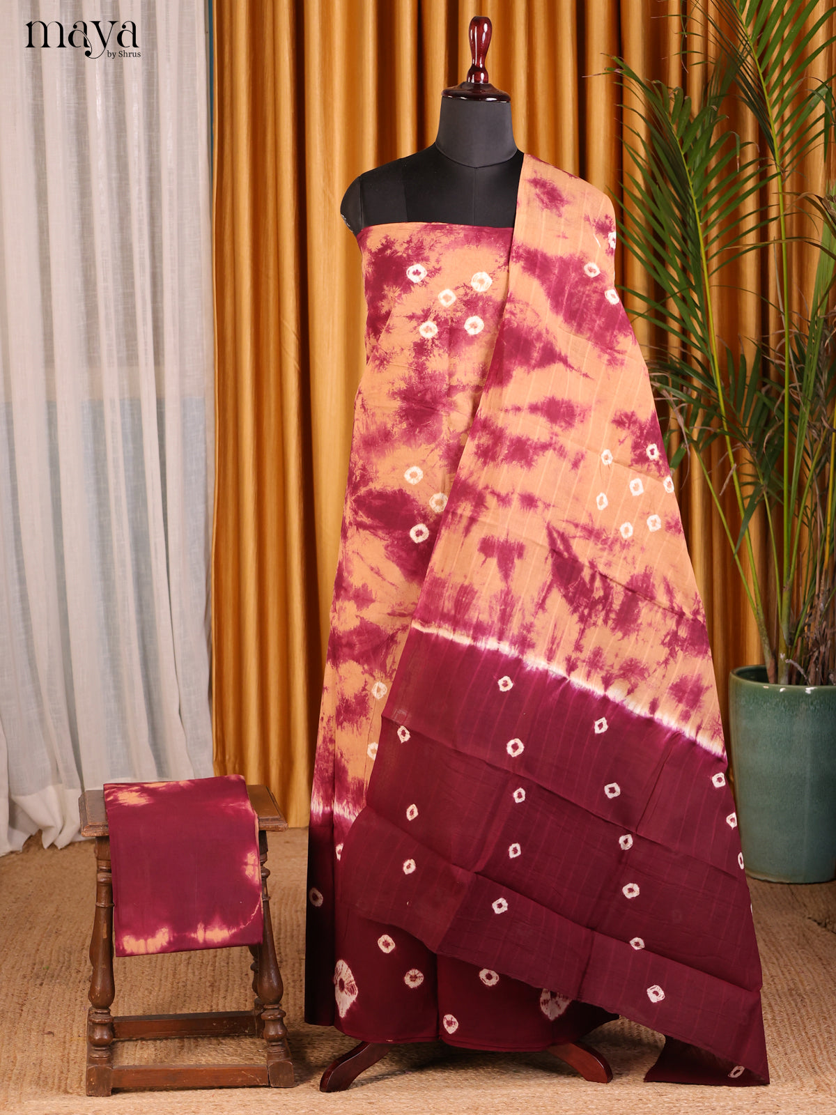 Orange & Maroon - Shibori Salwar - Shop on Shrus.com