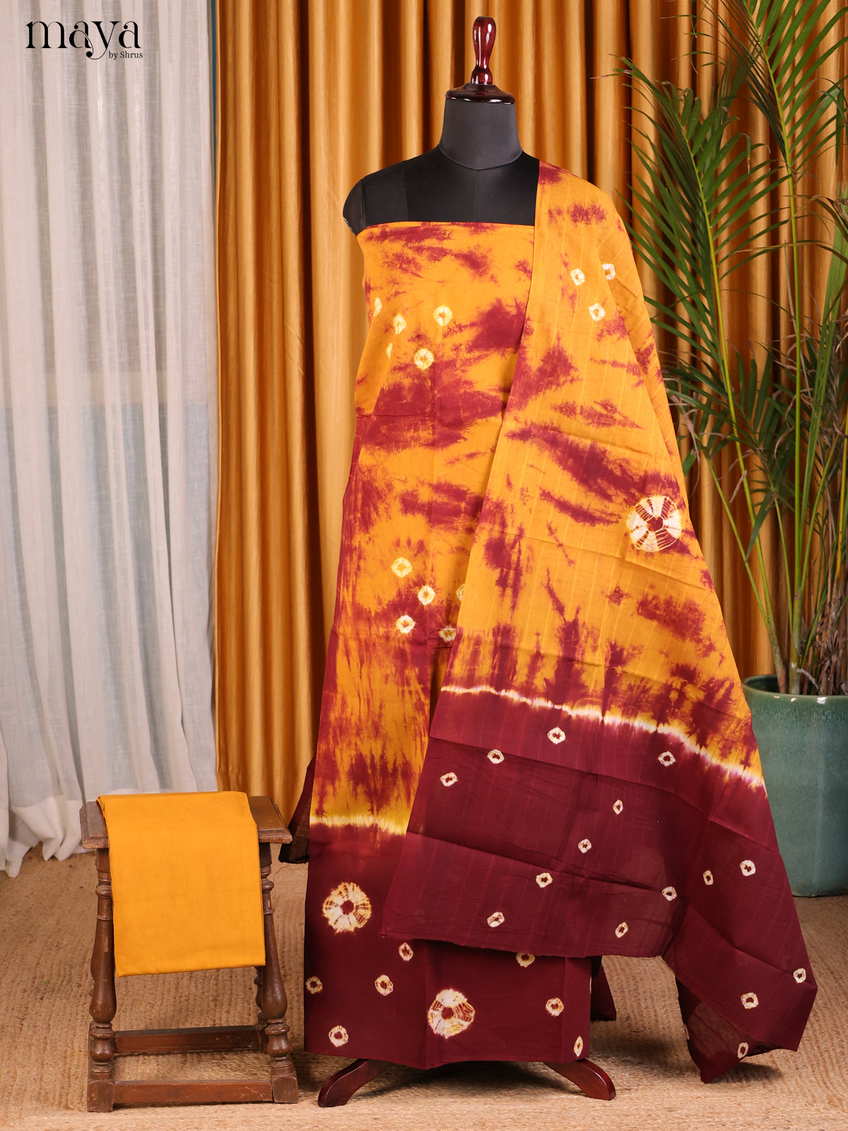 Mustard & Maroon - Shibori Salwar - Shop on Shrus.com
