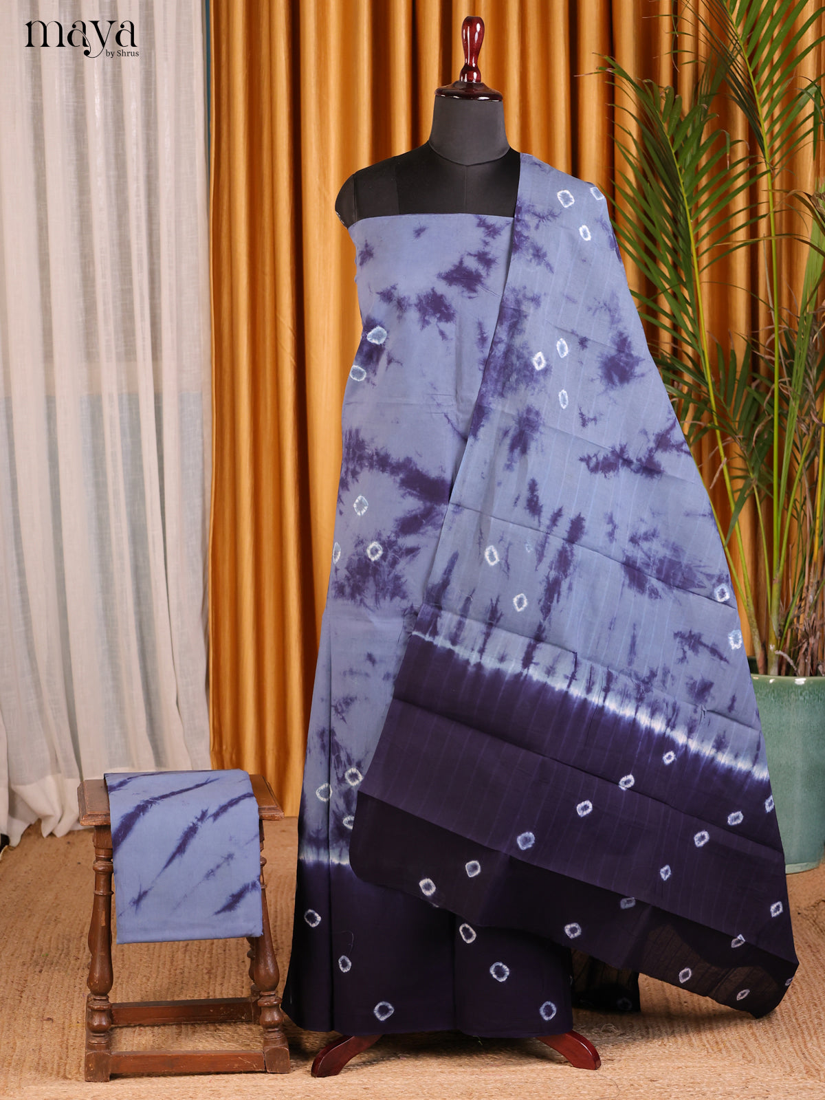 Lite & Dark Blue- Shibori Salwar - Shop on Shrus.com