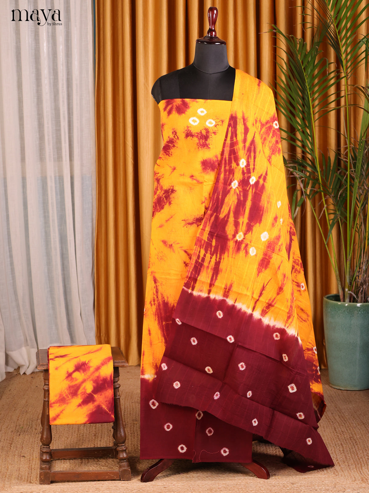 Mustard & Maroon - Shibori Salwar - Shop on Shrus.com