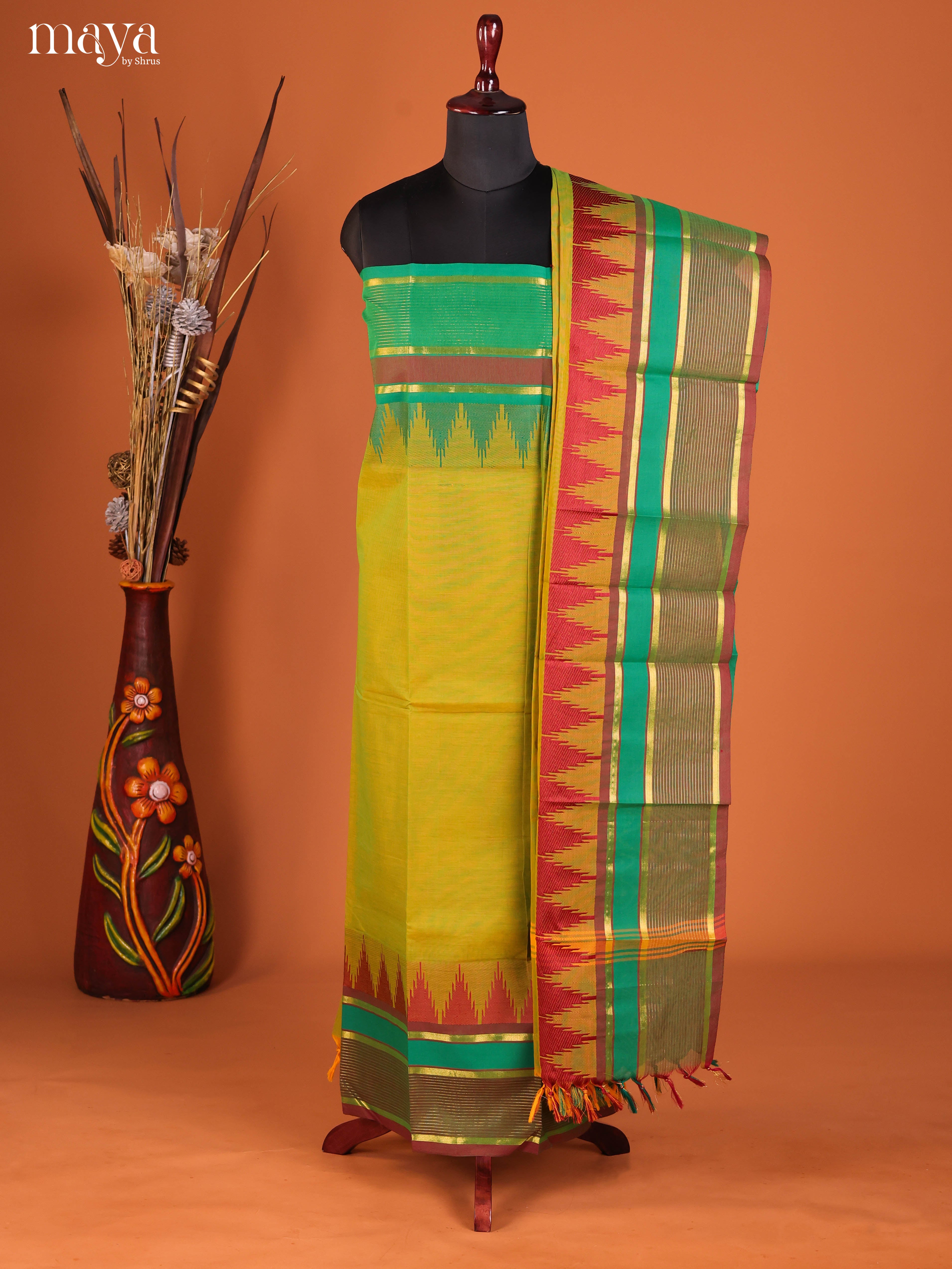 MDD18008 - chettinad top & dupatta combo