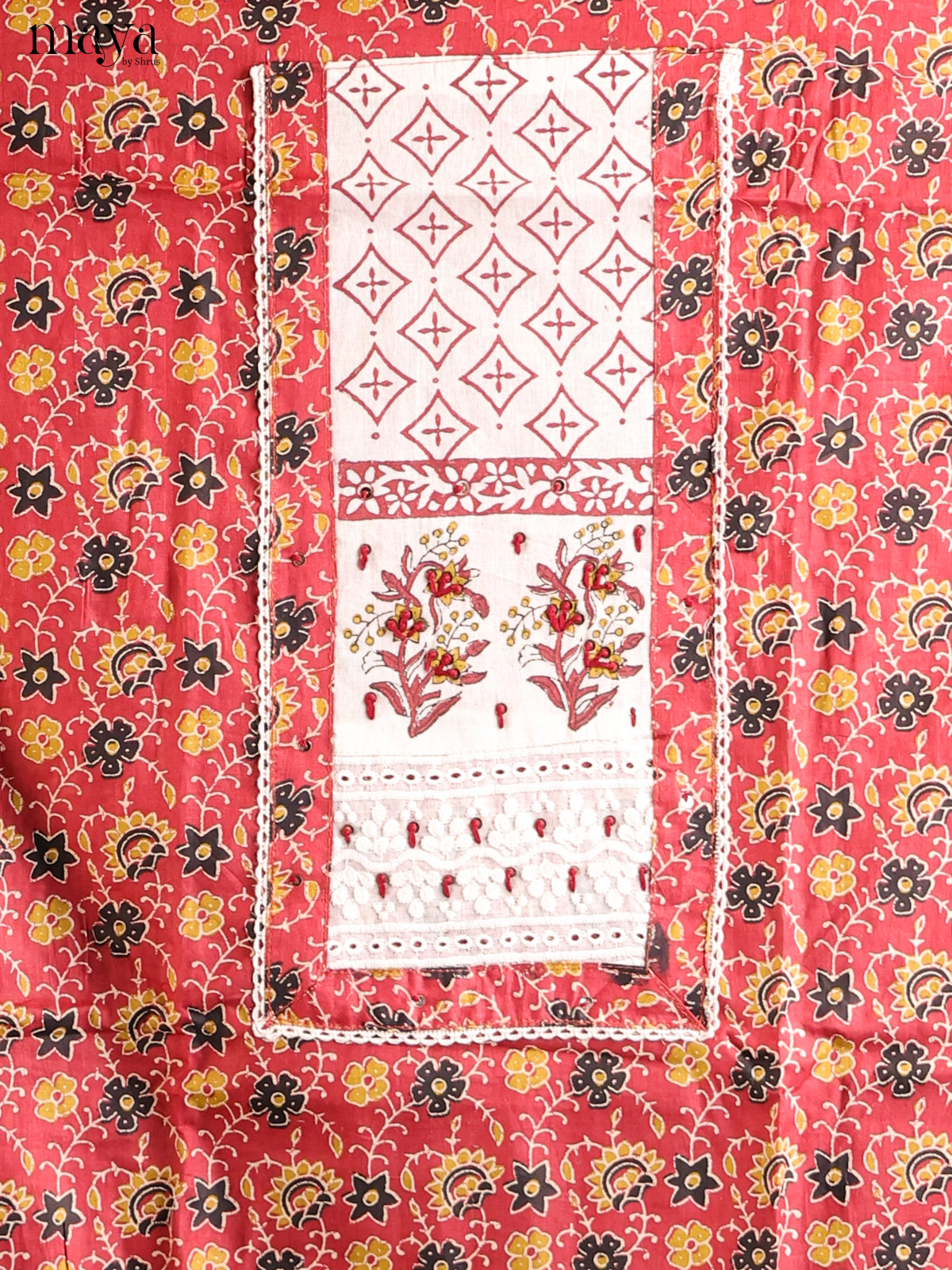 Red & Cream - Cotton salwar - Shop on Shrus.com