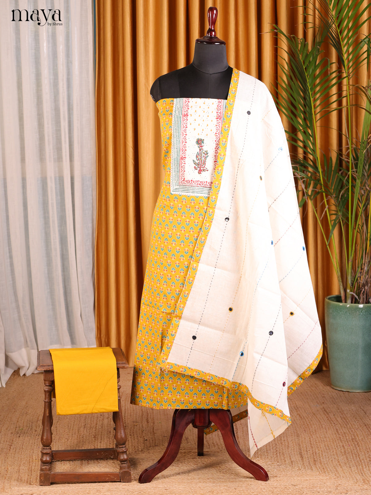 Yellow & Cream - Cotton salwar - Shop on Shrus.com