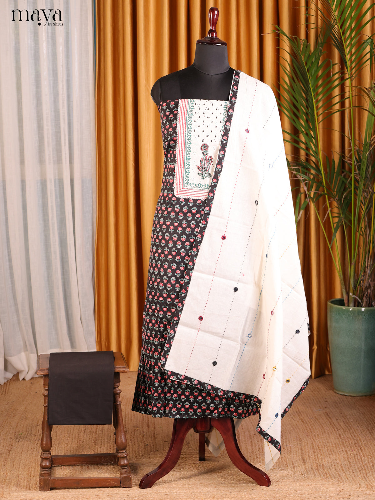 Black & Cream - Cotton salwar - Shop on Shrus.com