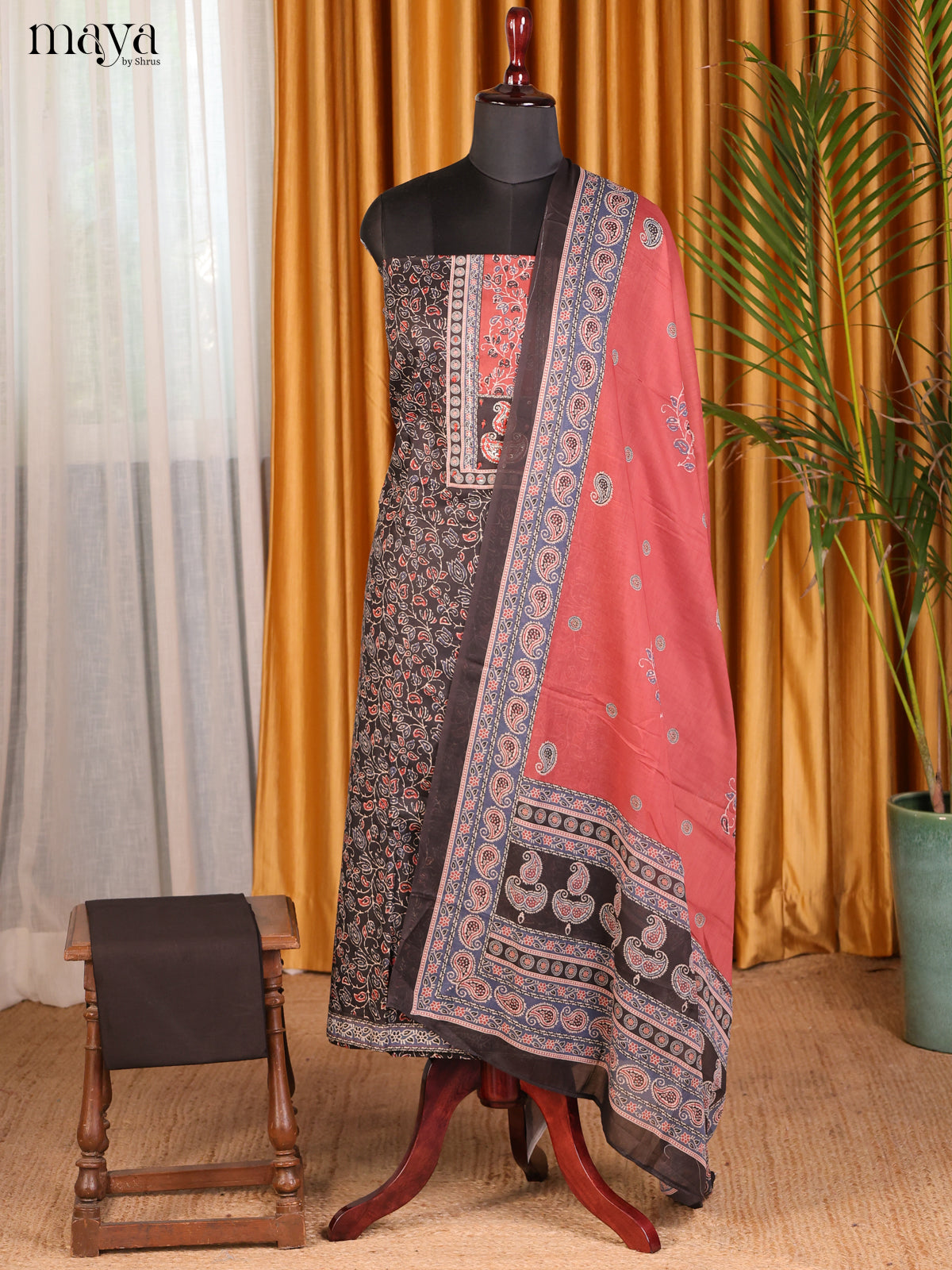 Black & Red- Cotton salwar - Shop on Shrus.com