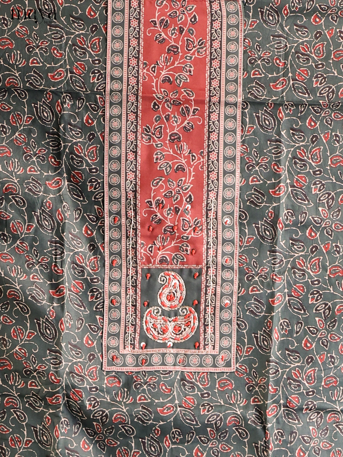 Green & Red - Cotton salwar - Shop on Shrus.com