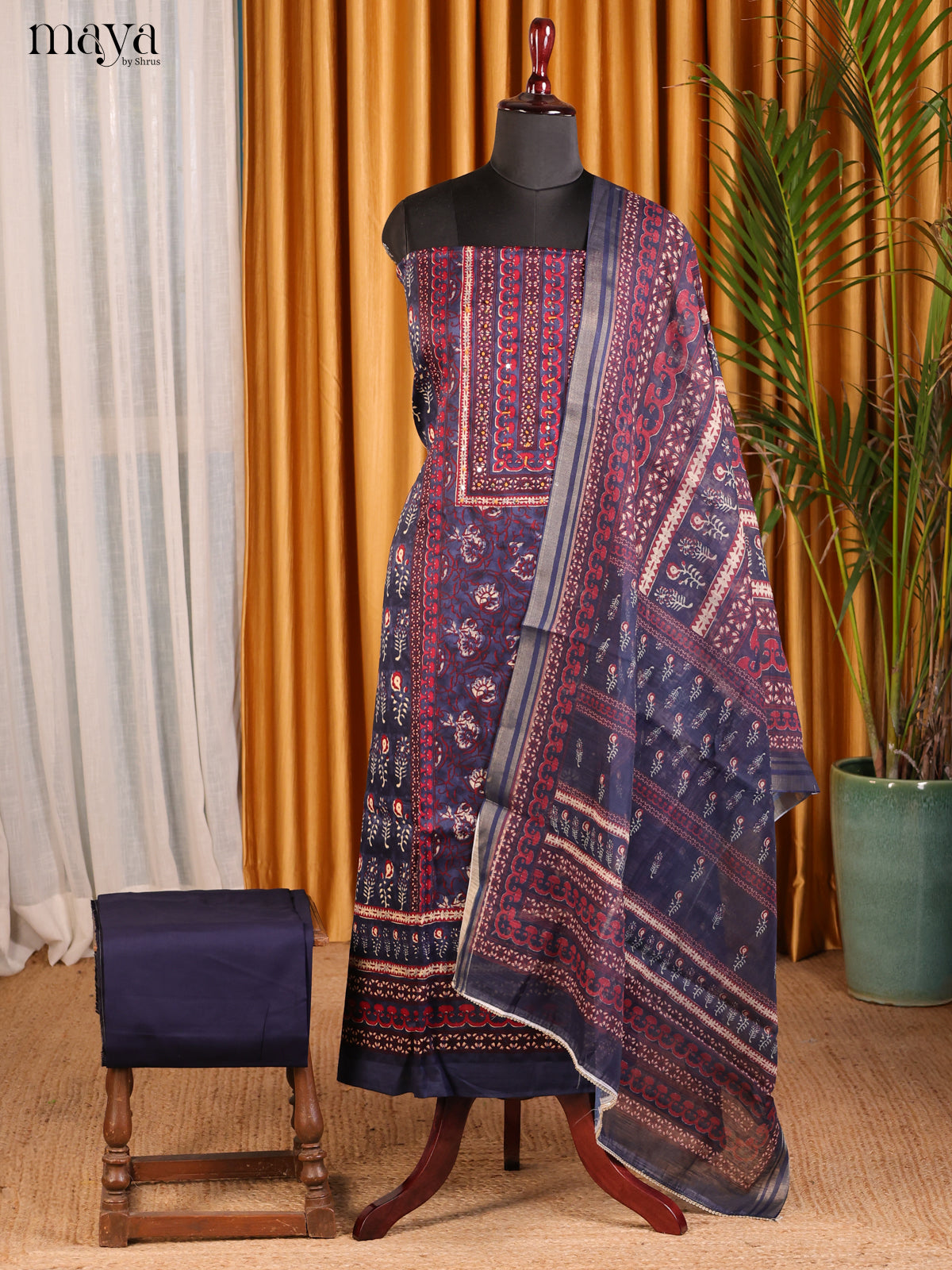 Blue & Maroon - Cotton salwar - Shop on Shrus.com