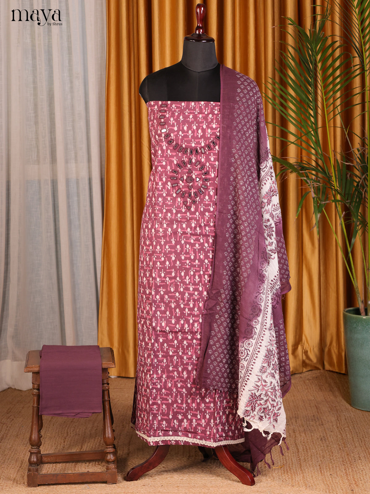 Purple & Brown - Cotton salwar - Shop on Shrus.com